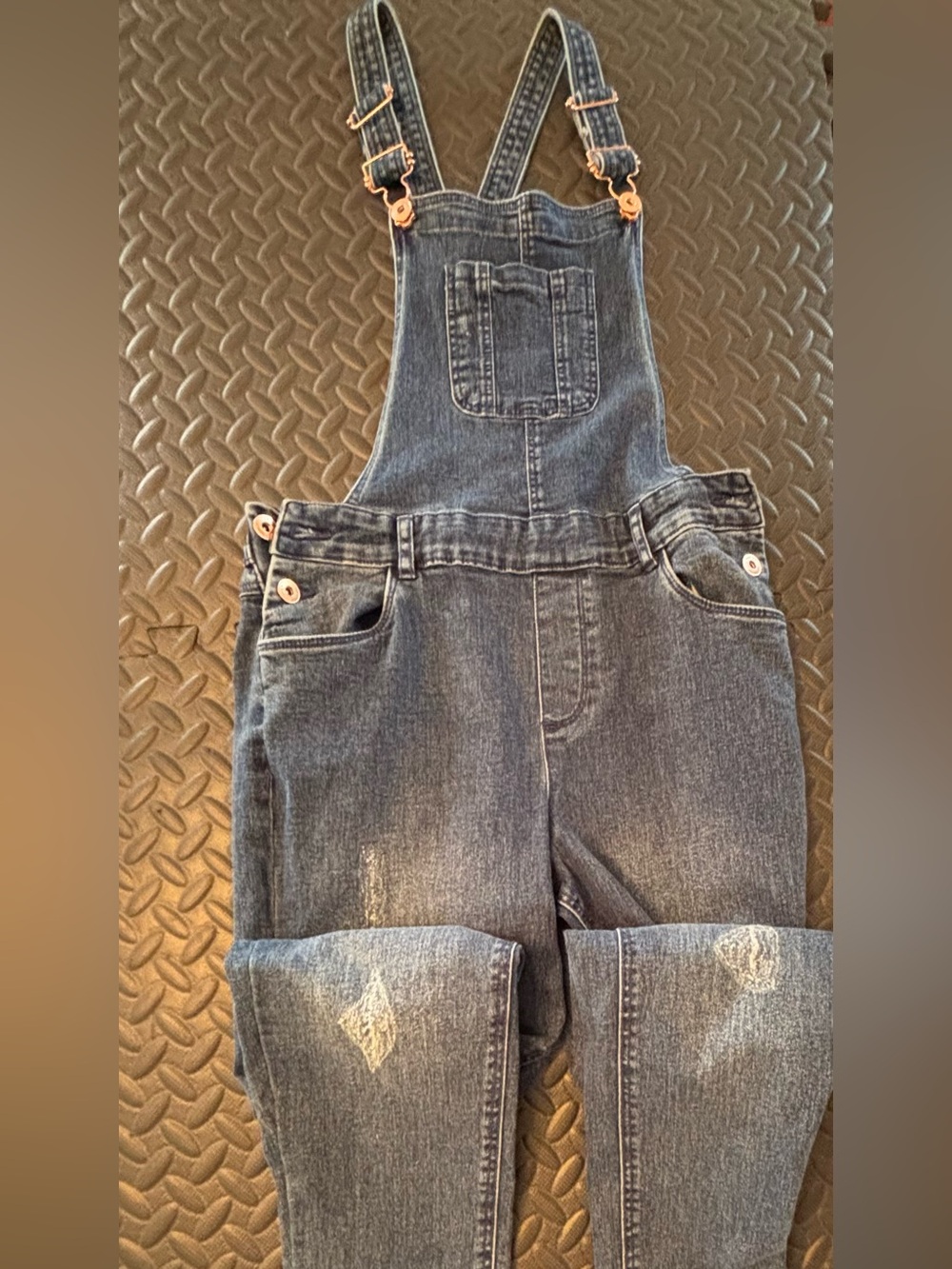 George Dark Wash Denim Overalls - Classic Bib Jumpsuit, Girls Size 14